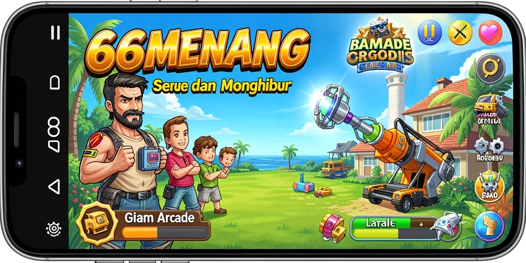 Screenshot utama 66MENANG menunjukkan gameplay seru di level menantang.