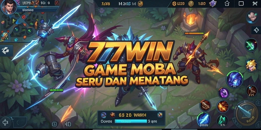 Tampilan gameplay seru dalam 777WIN dengan karakter MOBA.