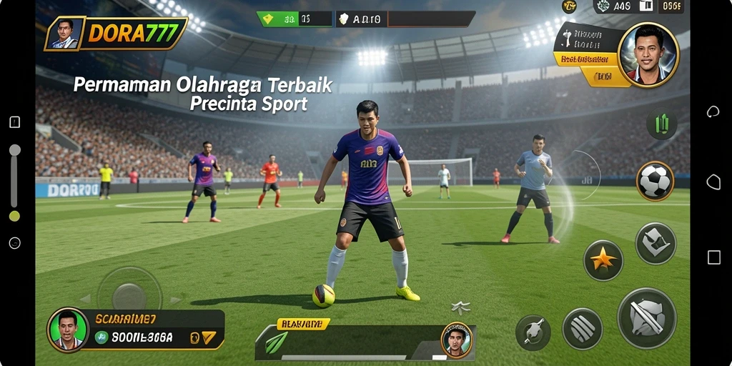 Tampilan gameplay DORA77 yang seru dan dinamis dalam pertandingan olahraga.