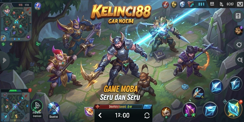 Tampilan gameplay MOBA KELINCI88 yang seru dan mendebarkan.