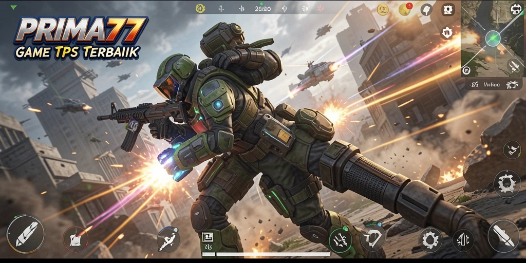 Tangkapan layar gameplay mendebarkan dalam PRIMA77 dengan aksi TPS yang intens.