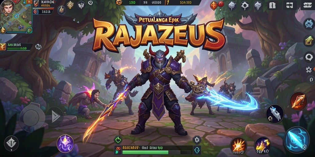 Gameplay menegangkan dalam RAJAZEUS dengan pertarungan epik.