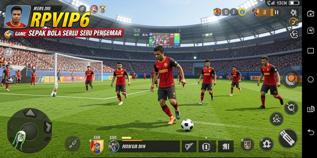 Gameplay menarik dalam RPVIP6 dengan aksi sepak bola seru.