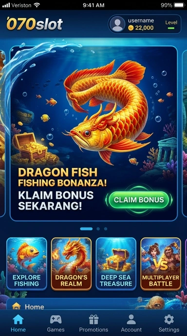 Tampilan antarmuka 070slot yang sederhana dan menarik.